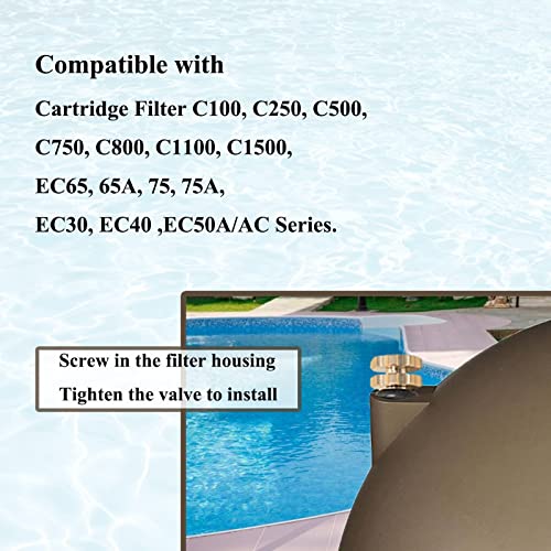 Zeiboat Ecx1322A Pool Filter Air Relief Vent Valve With O-Ring, Brass, 3/8-16G Male #TOP4