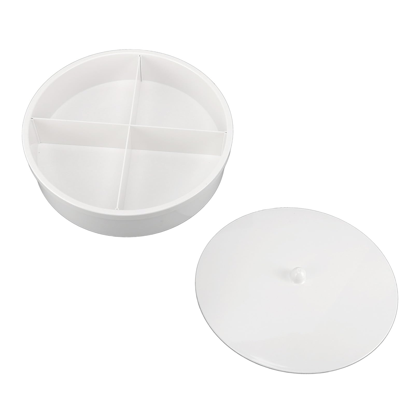Bandeja de almacenamiento giratoria con tapa, organizador giratorio de 360 ​​grados, bandeja organizadora de Perfume, Caja de almacenaje para maquillaje y especias de escritorio