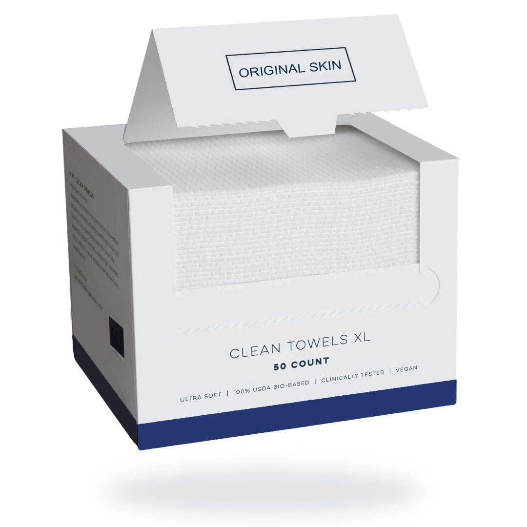 Cheekee Disposable Face Towels - Dermatologist Tested, Biobased, Clinically Proven, 100% Vegan & Cruelty-Free, Ultra Soft for Sensitive Skin, Reduces Redness, Ideal for Skincare and Travel (50 units)