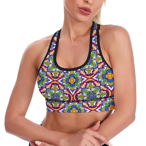 Image of Womens Comfortable Sports Bra Workout Tank Tops Racerback Fitness Gym Bra for Yoga Running