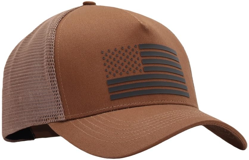 Image of USA Flag Snapback Hat Fits One Size&XXL /3XL - Mens Mesh Trucker Ball Hats - US 250th Anniversary Veterans Memorial Day Gifts