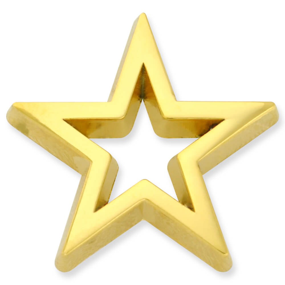 PinMart Gold Plated 3-D Star Cut-Out Lapel Pin
