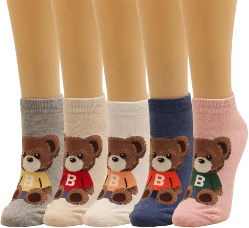 Womens Fun Ankle Socks Novelty Cute Low Cut Socks Crazy Colorful Patterned Short Socks Funky Casual Gift Socks Pack Of 5-image-0