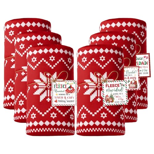 Boao 6 Set Christmas Throw Blankets with Gift Card 50