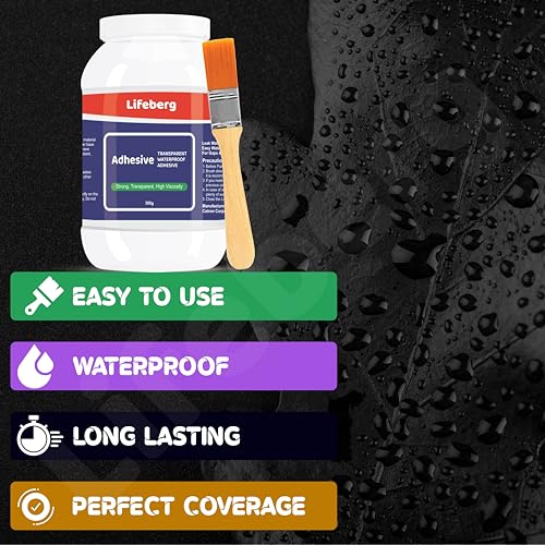 Image of 900gm Crack Seal Glue with Brush | Transparent Waterproof Solution for Roof Leakage | Waterproofing Agent for Lasting Protection | Epoxy Resin Sealant for Tiles,Pipes, Walls