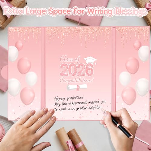 Image of Graduation Decorations 2026 Pink White Nurse Graduation Guest Book to Sign Class Of 2026 Signature Guestbook Alternative Party Gift Keepsake Congrats Grad Invitations Memory Card Board Nursing College