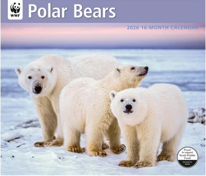 2026 WORLD WILDLIFE FUND Polar Bears Deluxe Wall Calendar