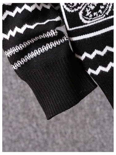 WDIRARA Boy's Long Sleeve Paisley Print Sweater Crew Neck Cozy Knitted Pullover Top3