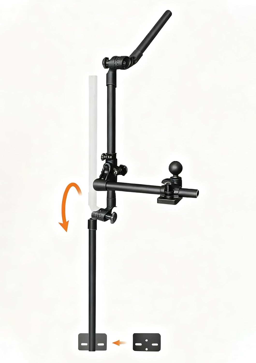 Strg Transducer Bracket with Fish Finder Mount for Kayak/Boat, Livescope Fish Finder Transducer Mount for Garmin/Lowrance, Compatible with RAM Mounts C Size/1.5'' Double Socket Arm (Foldable)