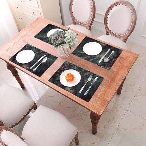 Sets de table tissés lavables - Motif arbre résistant à la chaleur