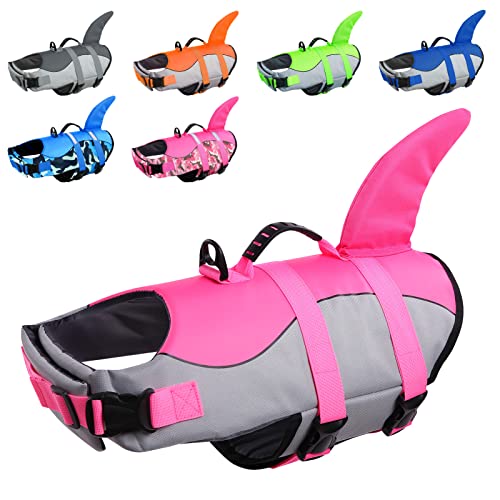 CITÉTOILE Schwimmweste Hund Hai Hundeschwimmweste & Dog Life Jacket Verstellbar mit Griff und Reflektoren Rettungsweste für Kleine Mittel Große Hunde & Welpen zum Schwimmen Bootfahren Surfen