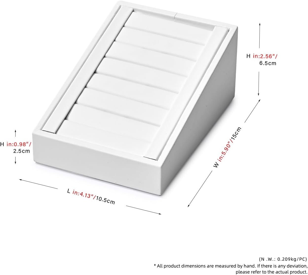 PU Leather Ring Display Stand Earrings Tray Holder Small Ring Organizer Case Rings/Earrings Stand Bearer (White)