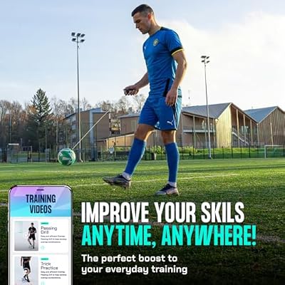 SenseBall Soccer Trainer Ball with Free App | Training Equipment for Young Players | Soccer Gifts | Improve Ball Control, Footwork & Coordination with Professional Coach Program & 50+ Exercise Videos