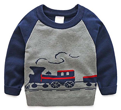 Boys' Toddler Little Train Sweater Kids Winter Sweatshirt
