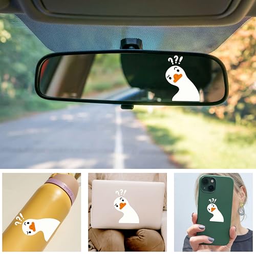 Image of Set 3Pcs Silly Goose On Board Rearview Mirror Decal Silly Goose Peeker, Funny, Meme Stickers, Water Bottle Window Decal, Vinyl Waterproof 2 Inches Stickers for Mom Dad Friend