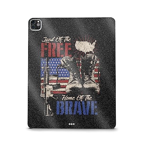 Image of MightySkins Carbon Fiber Skin Compatible with Apple iPad Pro 12.9 inch M2 6th Gen (2022) Full Wrap Kit - Land of The Free | Protective Durable Textured Carbon Fiber Finish | Easy to Apply Made in The USA