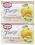 IN GEWOHNTER Dr. Oetker QUALITÄT: Der Inhalt eines Beutels geriebene Orangenschale mit Dextrose ist ausreichend für 500 ml Flüssigkeit oder für 250 g Mehl.