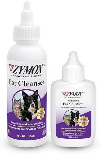 Pet King Brands ZYMOX - Solución para oídos con hidrocortisona al 0,5% y limpiador de oídos
