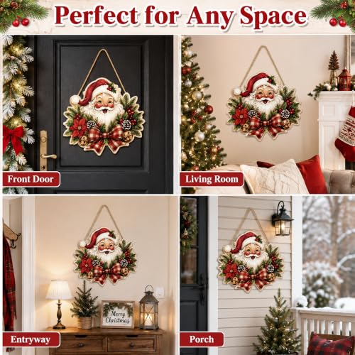 Image of Christmas Decorations - 2D Printed Flat Vintage Santa Claus Welcome Sign