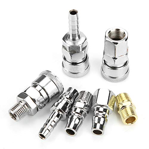 Accesorios de Liberación Rápida, Piezas de Hierro Neumáticas de 1/4 Pulgadas de Compresor de 1/4 Pulgadas con Adaptador Masculino Doble, Adaptador Macho Japonés, Adaptador Macho