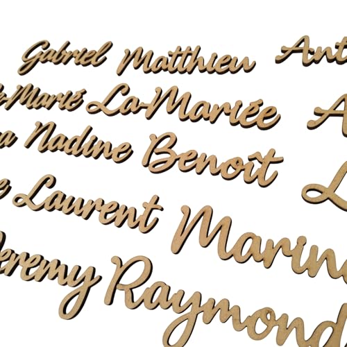Marque Place Prénom en Bois Personnalisé – Anniversaire, Mariage, Baptême, Communion –...