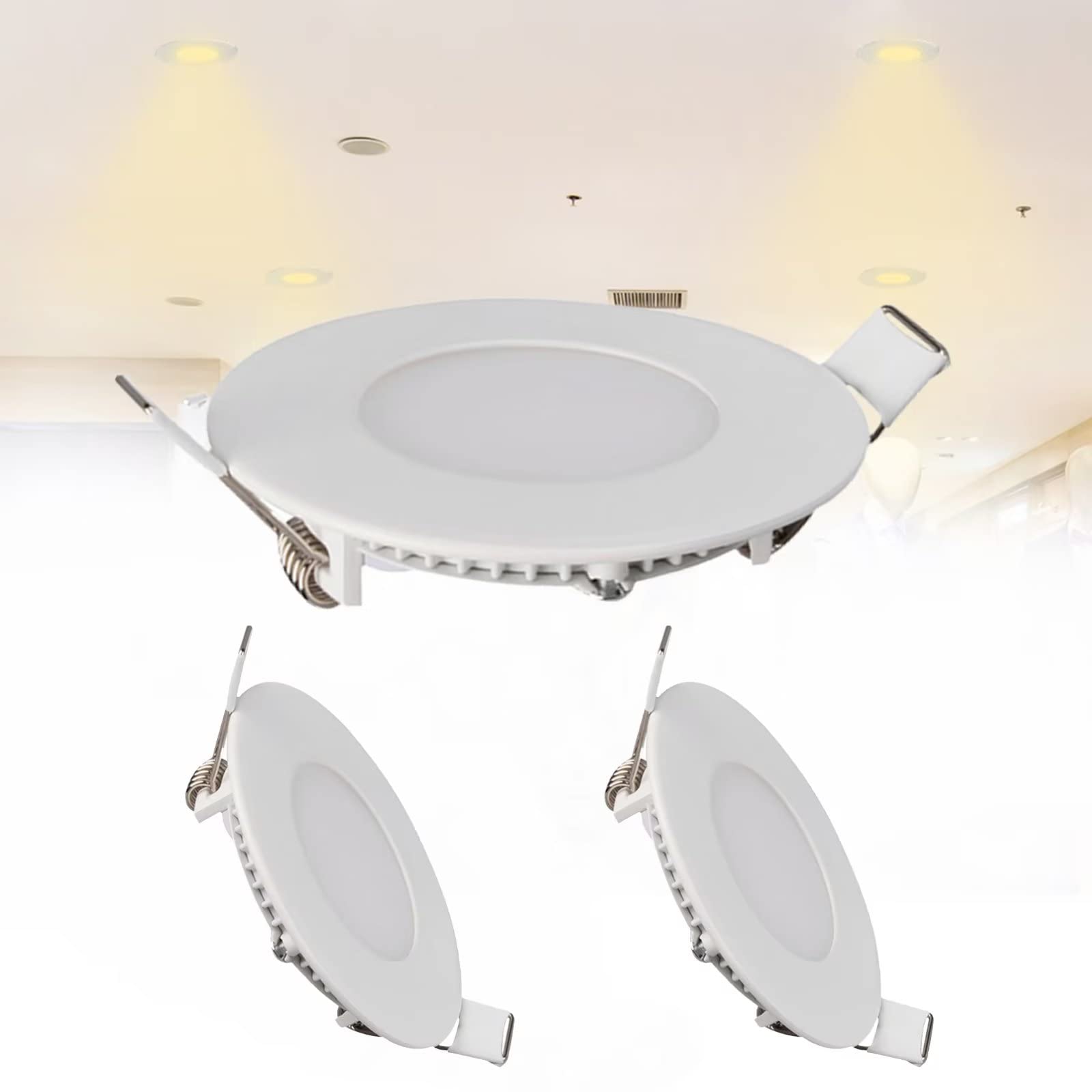 Jionet 3Packs 5 Inch Downlights For Ceiling, 540Lm 9W Led Recessed Ceiling Lights, Tilt Swivel Spotlight 4500K Daylight White For Bathroom Kitchen