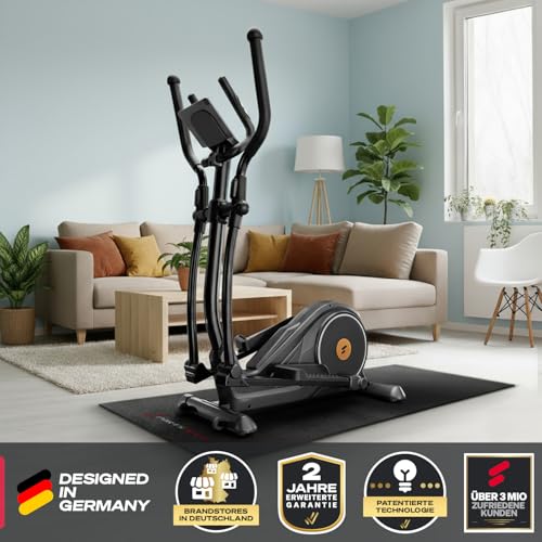 Sportstech Crosstrainer für Zuhause, extrem leise, mit 32 Widerstandsstufen, 15 kg Schwungrad, LCD-Display mit Tablethalterung, bis 120 kg, Bluetooth, App und Pulssensor, Transporträder, CX625 – Bild 4