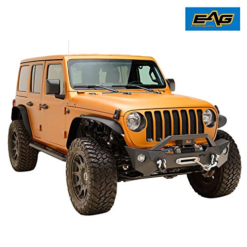 EAG Steel Front Bumper with Fog Light Housing Fit for 18-22 JL Wrangler