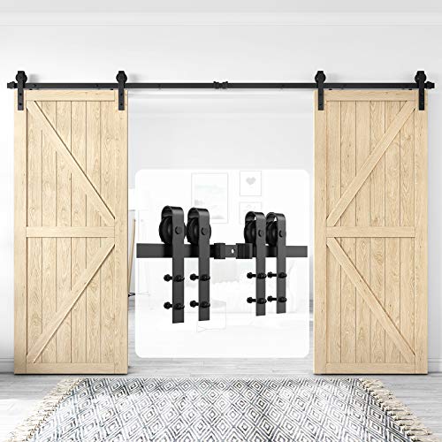 Homlux 12ft Heavy Duty Sturdy Sliding Barn Door Hardware Kit...