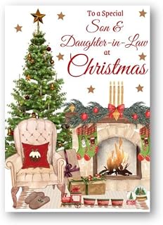Second Ave Son & Daughter-in-Law Christmas Home Fireplace Xmas Holiday Festive Greetings Card