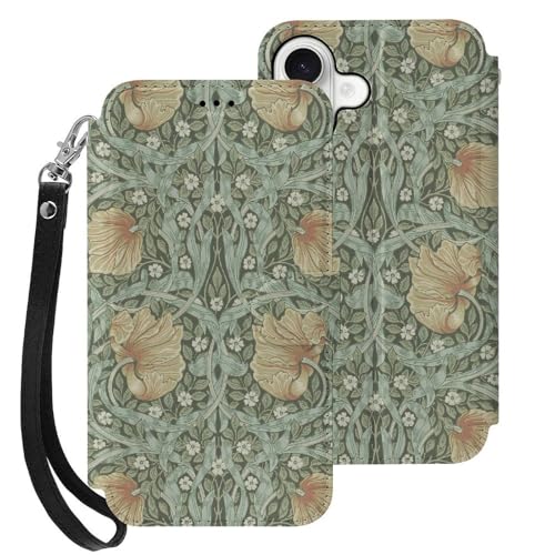 iPhone 17 �p �P�[�X �蒠�^ William Morris �E�B���A���E�����X �ԕ� iPhone 17�p�J�o�[ �X�}�z�P�[�X ���z�^ PU���U�[ �g�уP�[�X �A�C�t�H��17�p �J�o�[ ������� ���I �L�����N�^�[