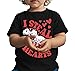 Valentines Shirts for Boys Girls Kids Toddler Valentines T-Shirts Short Sleeve Cute Love Heart Valentine's Tee Funny Dinosaur Steal Hearts Tops Black-b