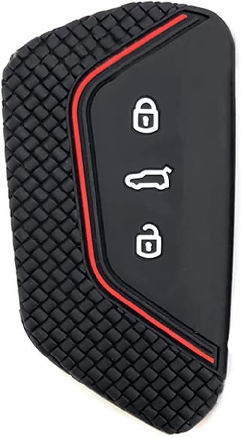Key Fob Cover Silicone Key Case Protective Sleeve Remote Accessories Compatible with VW Volkswagen MK8 Golf 8 GTI Skoda Octavia 3 Button Car Key
