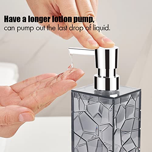 HIYAA 2 Pack Soap Dispenser 12Oz Liquid Lotion Hand Dispensers with Pump Reusable for Bathroom, Countertop, Kitchen, Laundry Room - 1Grey, 1 Clear, 1GC- Acrylic - Cosy Home Interiors HIYAA 2 Pack Soap Dispenser 12Oz Liquid Lotion Hand Dispensers with Pump Reusable for Bathroom, Countertop, Kitchen, Laundry Room - 1Grey, 1 Clear, 1GC- Acrylic - Image 5