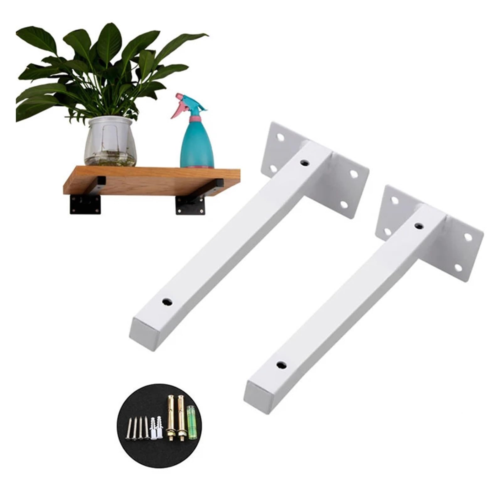Support d'étagère réglable blanc pour installer un banc suspendu ou une table
