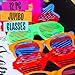 Liberty Imports 12 Pack Jumbo Sunglasses Novelty Plastic Photo Booth Glasses, Fun Disco Shutter Shades for Costumes Cosplay Props Party Supplies