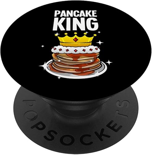 Miniatura 8 de Funny Pancake King Design for Pancake Lover Men Dad Boys PopSockets PopWallet for MagSafe