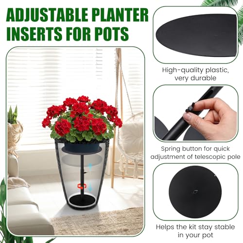 Novabright 3 Pack Adjustable Plant Riser for Inside Pot 7.5-12" Planter Inserts for Large Pots Metal Pot Fillers for Tall Square Round Taper Planters Container Indoor Outdoor (6''8" 10" Base or Top) by Novabright - Used condition - Image 3