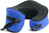 Vista 15 de C CUSHION LAB Almohada de viaje, galardonado diseño ergonómico patentado para mentón y cuello, almohada de espuma viscoelástica para el cuello
