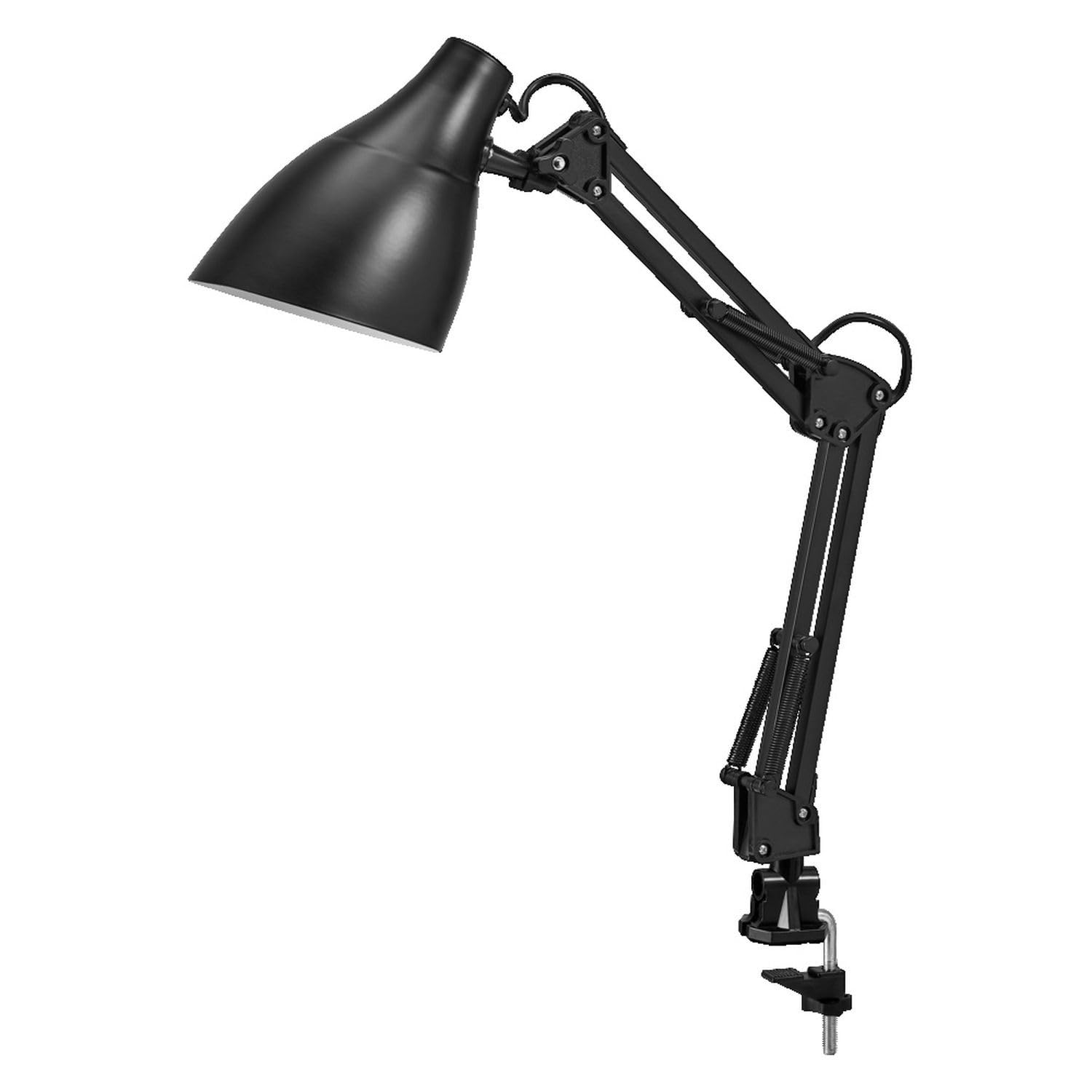 Licht-Erlebnisse Klemmleuchte Metall Schwarz E27 verstellbar modern funktional Schlafzimmer Wohnzimmer Arbeitszimmer H:40 cm Tischlampe Schreibtisch Büro