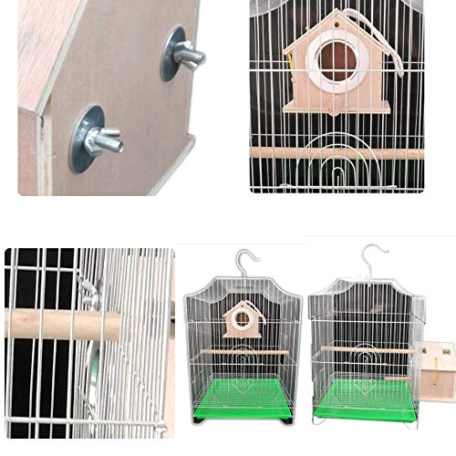 Image of alfyng Parakeet Nest Warm Box, Bird Breeding Box, Parrot Wood House Nesting Box, Parrotlets Budgie Mating Box, Aviary Cage Box for Lovebirds, Cockatiel, with Birds Stand Perch