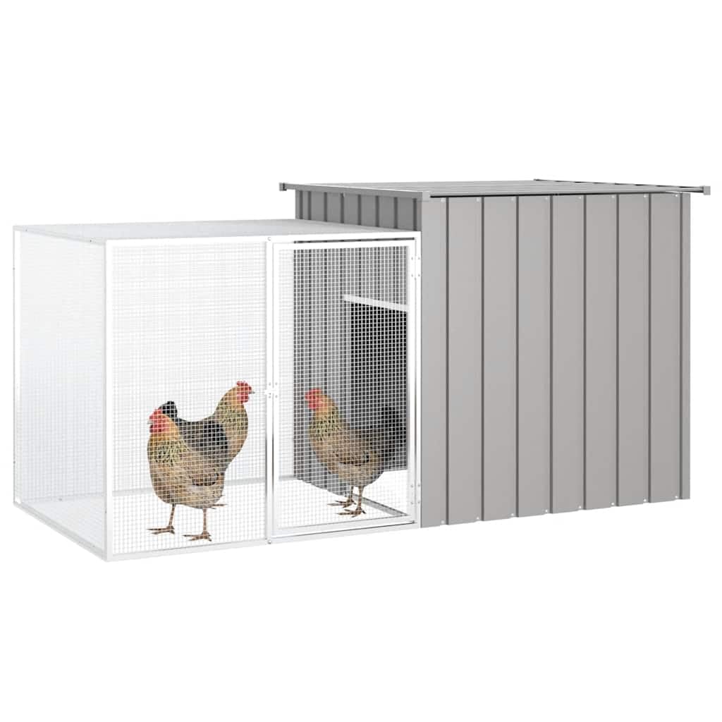 Jaula de gallinas Acero galvanizado Gris 200x91x100 cm