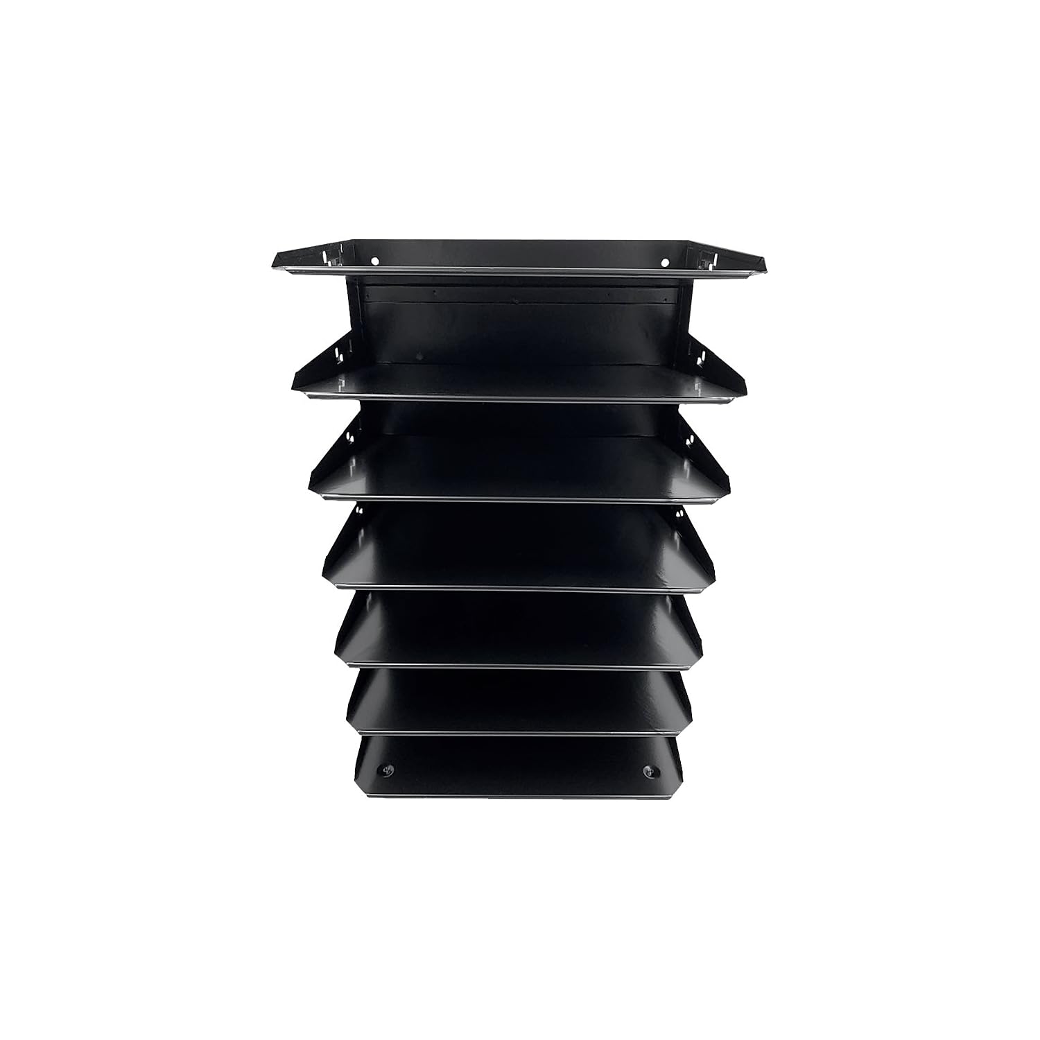 Huron Desktop Horizontal 7-Slot File Binder Organizer Storage Letter Tray, Black Commercial Grade Steel