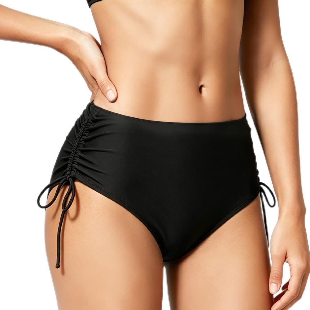 Shorts de Baño Mujer Bañador, Deportes Acuáticos Shorts, Natación, Natación Secado Rápido Bañador de Pantalon Cortos, Fruncidos, con Lazo Lateral, para Playa Piscina Deporte Bragas