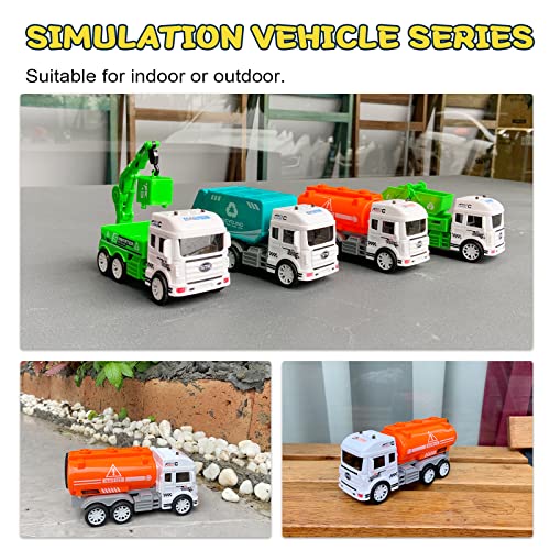 Wikineon Garbage Truck, Police Car Ambulance Toy, Toy Food Truck, Kids Toys Cars, Toddler Toys, Green Toys As Holiday Birthday Gifts Toy Cars For Boys And Girls Age 3 Above, Orange White Oval Shape #TOP1