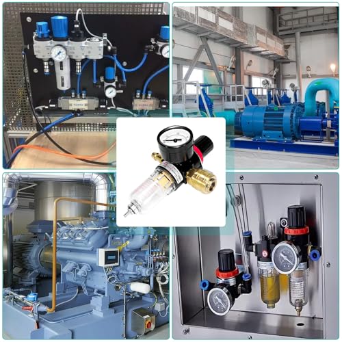 Mineup Druckminderer Druckluft 1/4 Zoll, Wasserabscheider Druckluft, Druckluft Regler Mit Wasserabscheider Schnellkupplungen, Druckminderer Kompressor Für Kompressor Filter Druckluftfilter