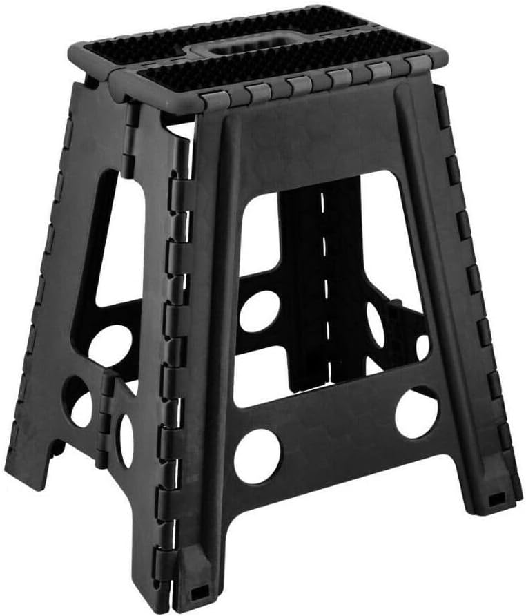 Folding Step Stool-15 Inch, Plastic Foldable Stool, Non-Slip Stepping