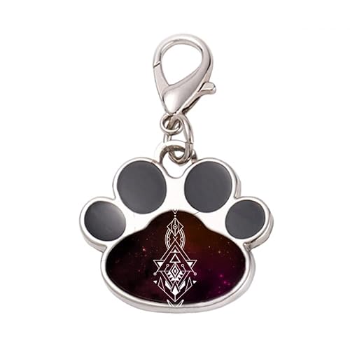 DIYthinker?Universe Alien Symbol Totem Pattern Pet Tag Keychain Dog Cat ID