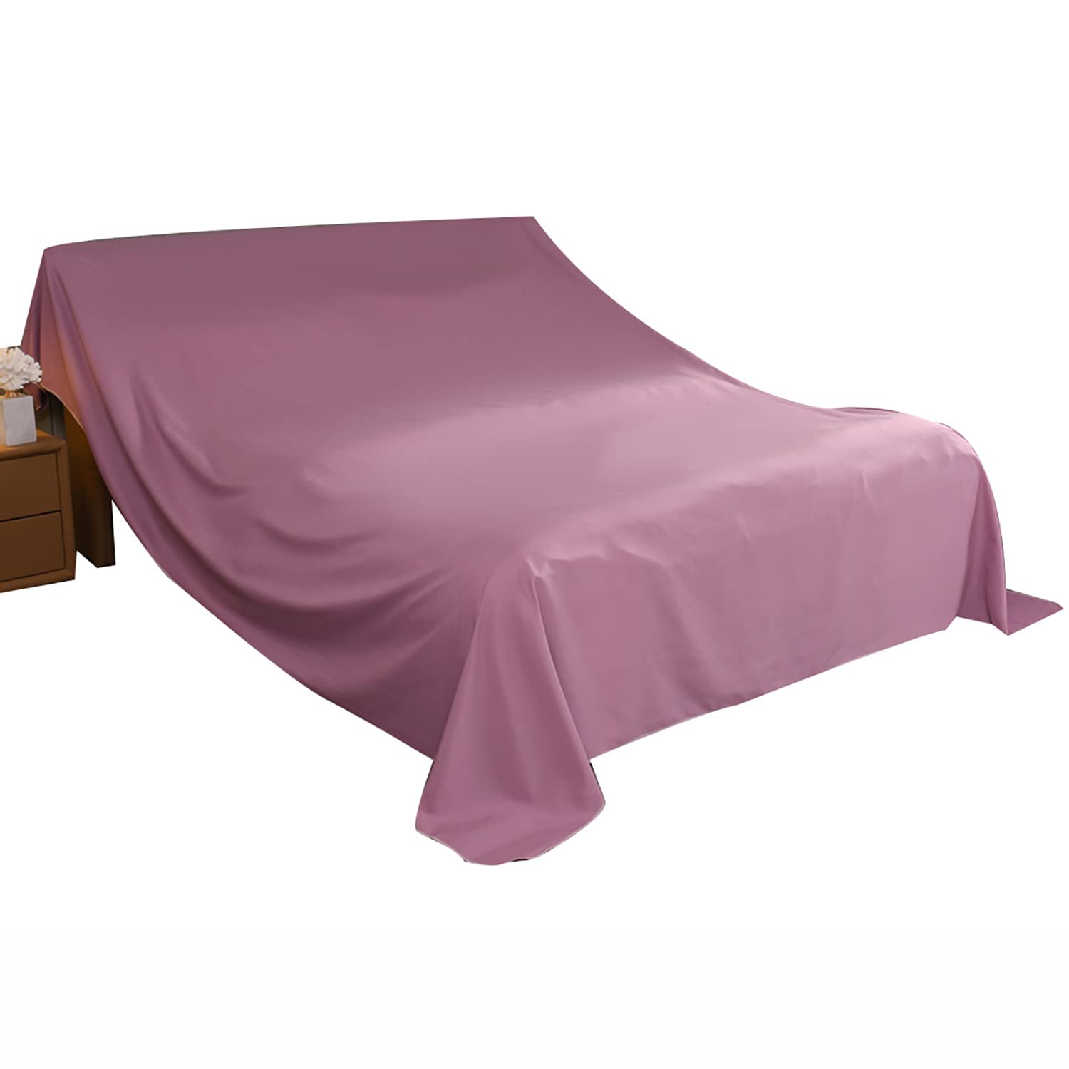 Furniture Dust Shroud Cloth, Bed/sofa Dustproof Throw Brushed Cotton Dust Sheets for Decorating/long Outings/removals (Purple,120×200cm)