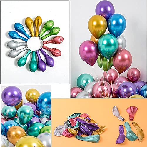 Image of Party Propz Multicolor Chrome Balloons Combo - 100Pcs Chrome Balloons